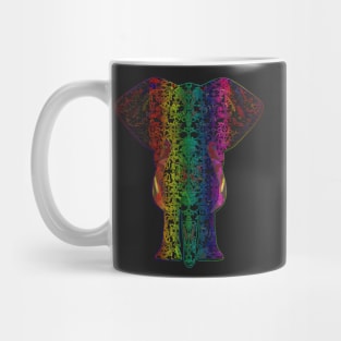 Rainbow Black Elephant on Black Mug